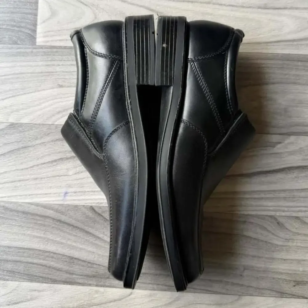 Dockers Y2K Black Leather Square Toe Slip On Dress Shoes